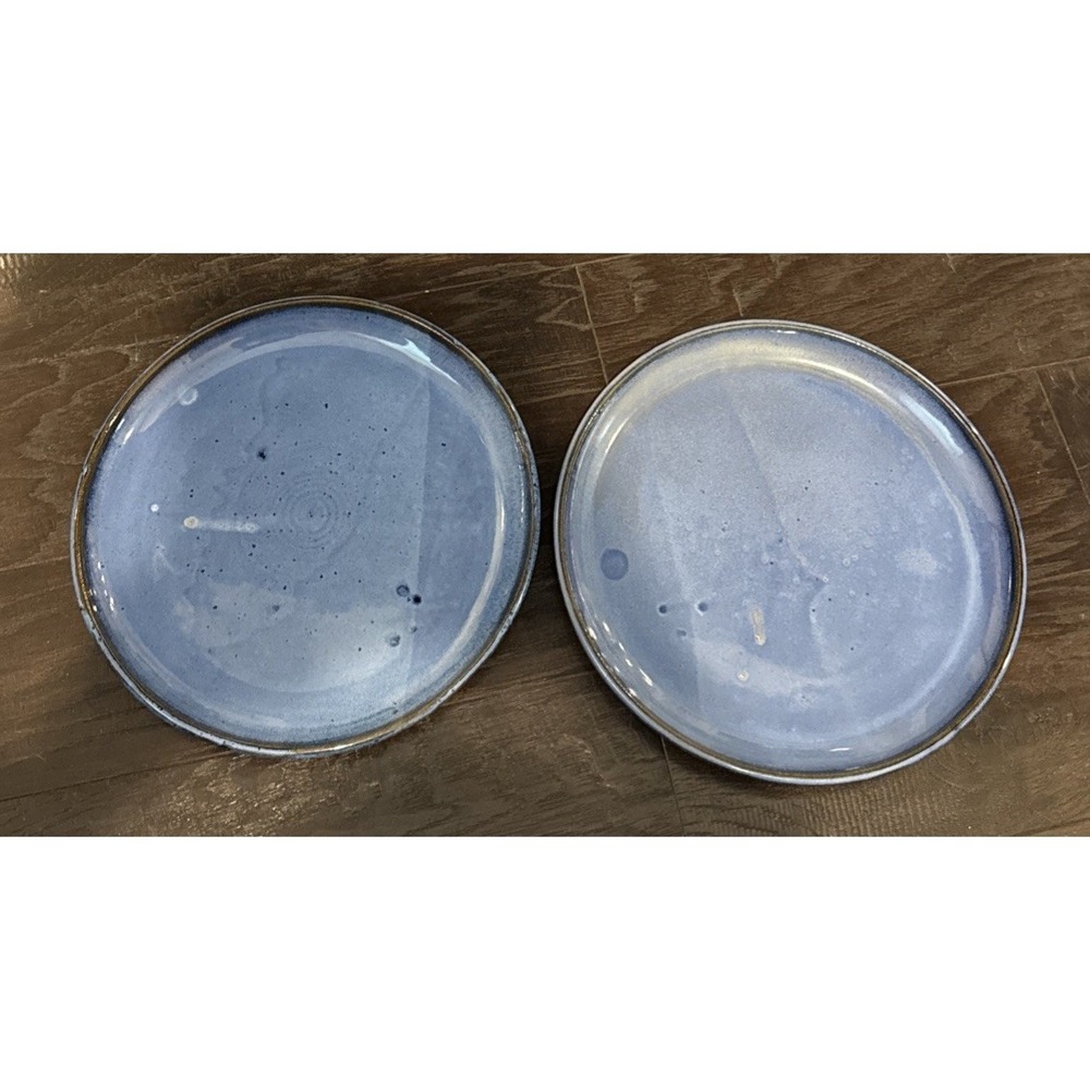 Palomita Pottery Blue Dinner Plates Plate Set Of 2 Signed‎ Handmade Artsy Beach
